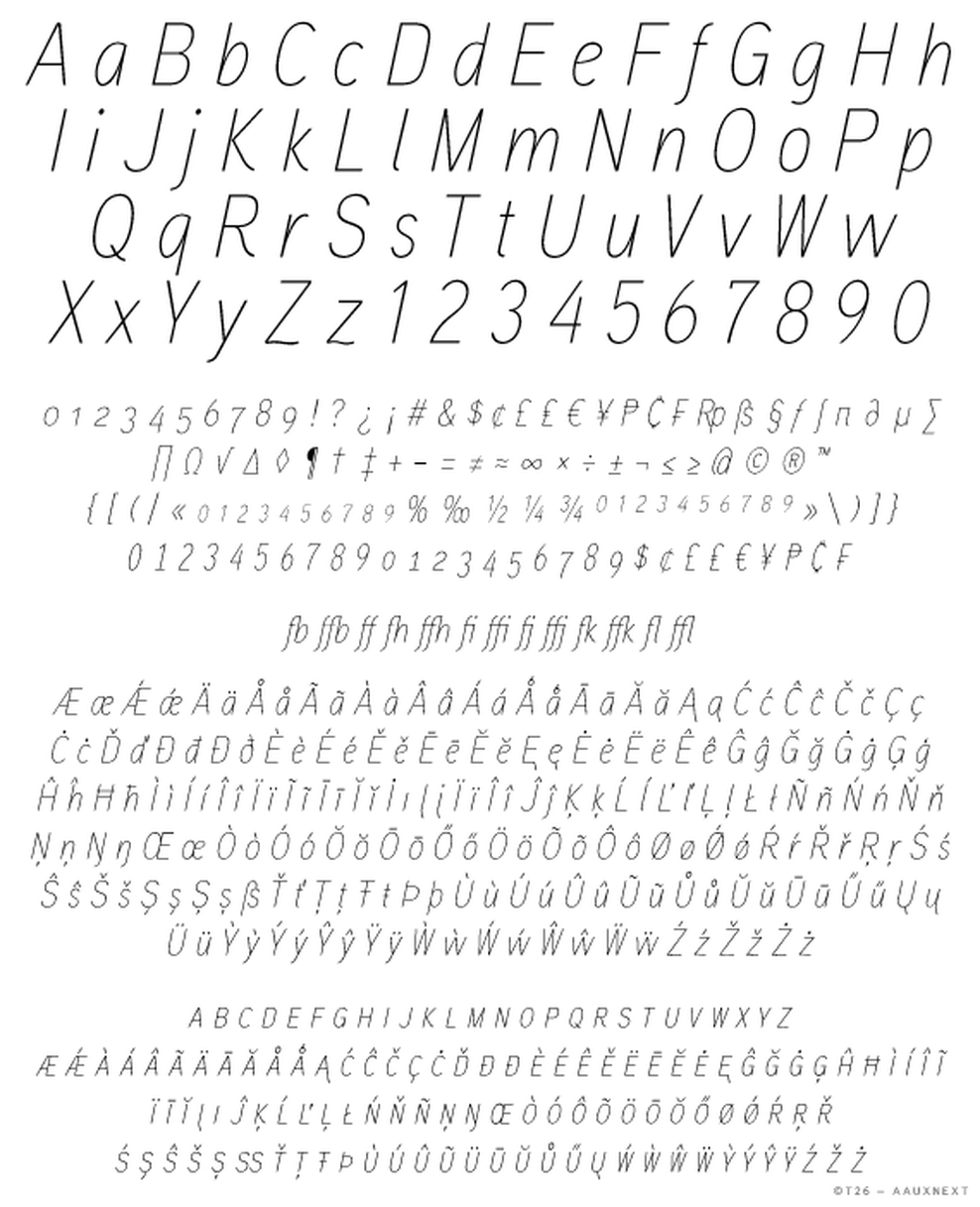 T 26 Digital Type Foundry Fonts ux Next Condensed Family