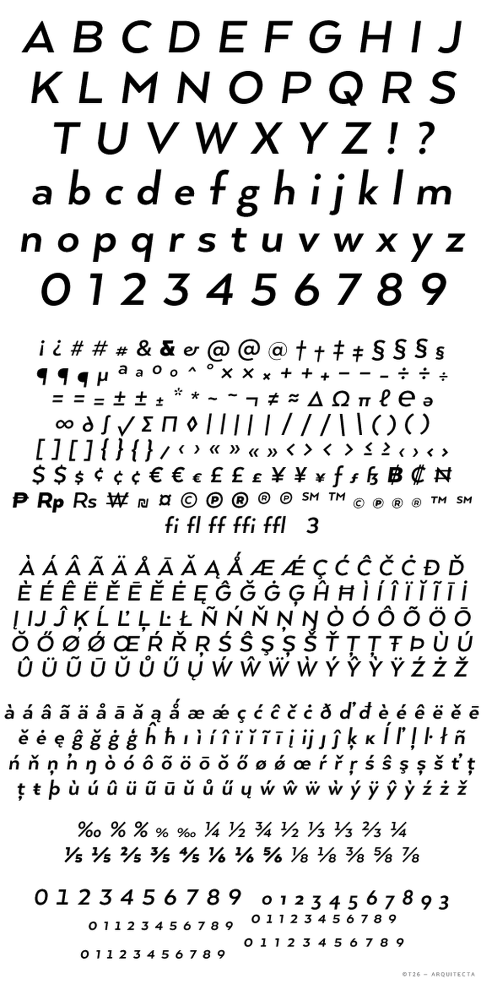 T 26 Digital Type Foundry Fonts Arquitecta