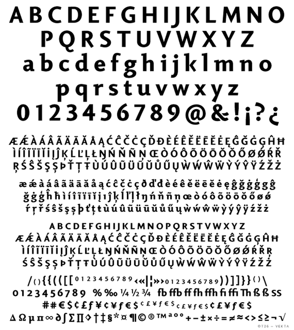 T 26 Digital Type Foundry Fonts Vekta