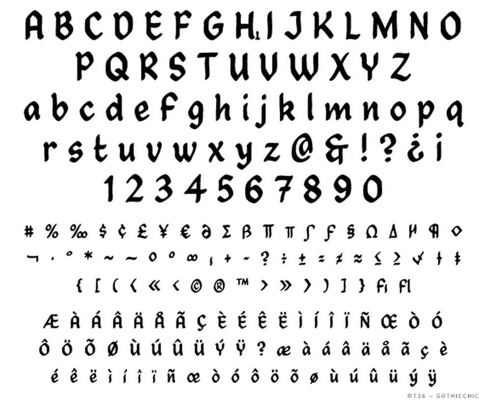 T 26 Digital Type Foundry Fonts Goth Chic