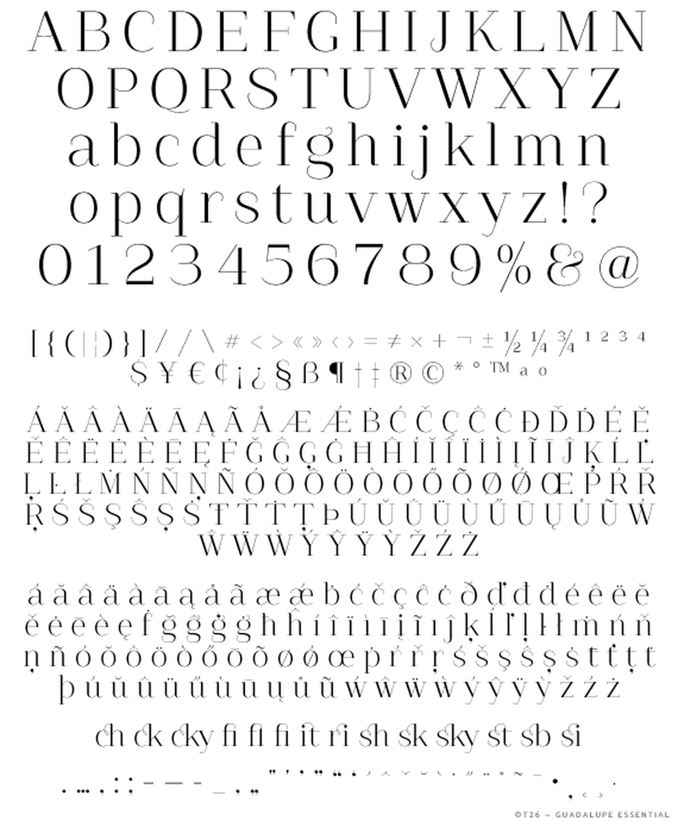 T 26 Digital Type Foundry Fonts Guadalupe Essential