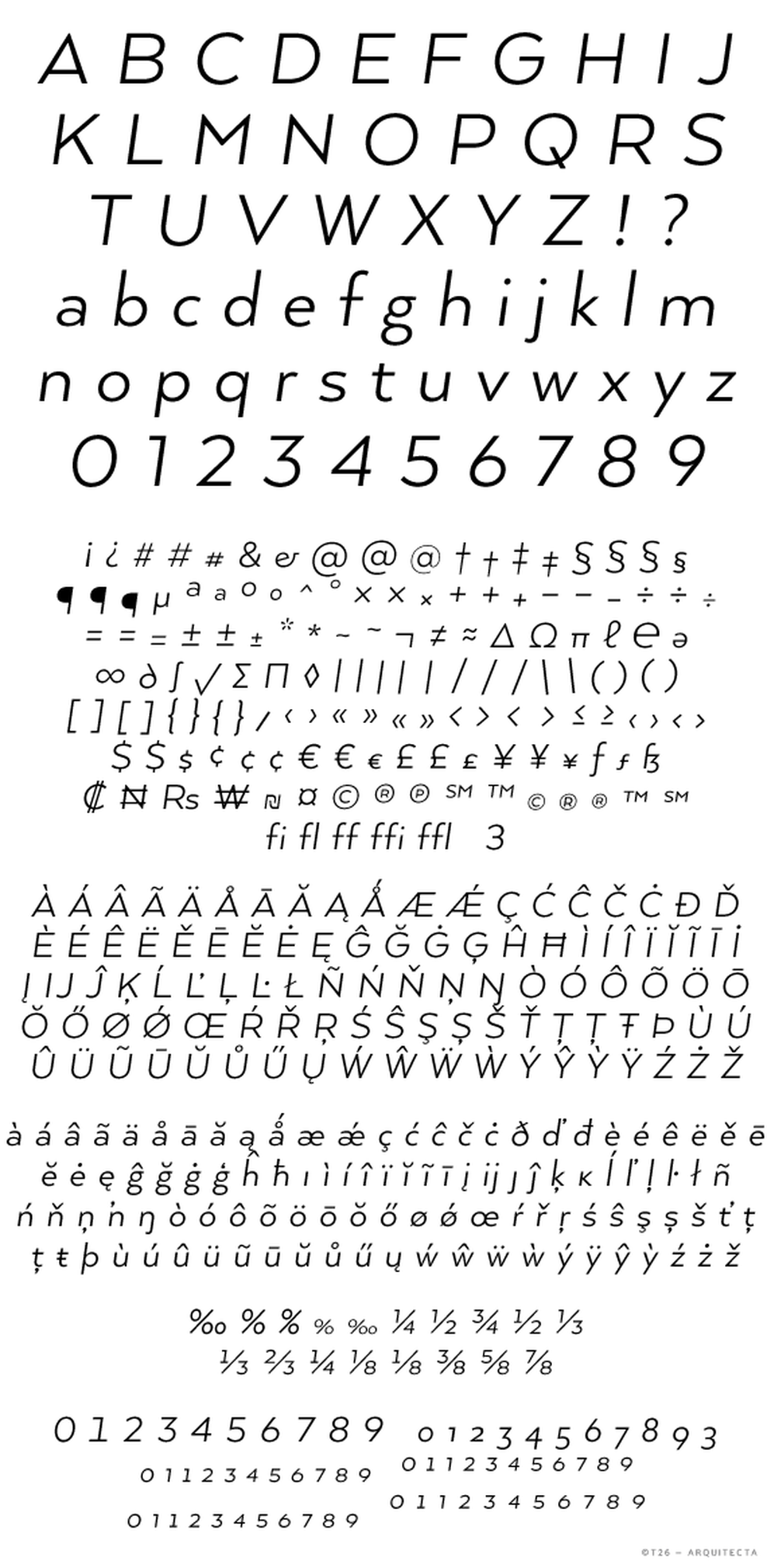 T 26 Digital Type Foundry Fonts Arquitecta