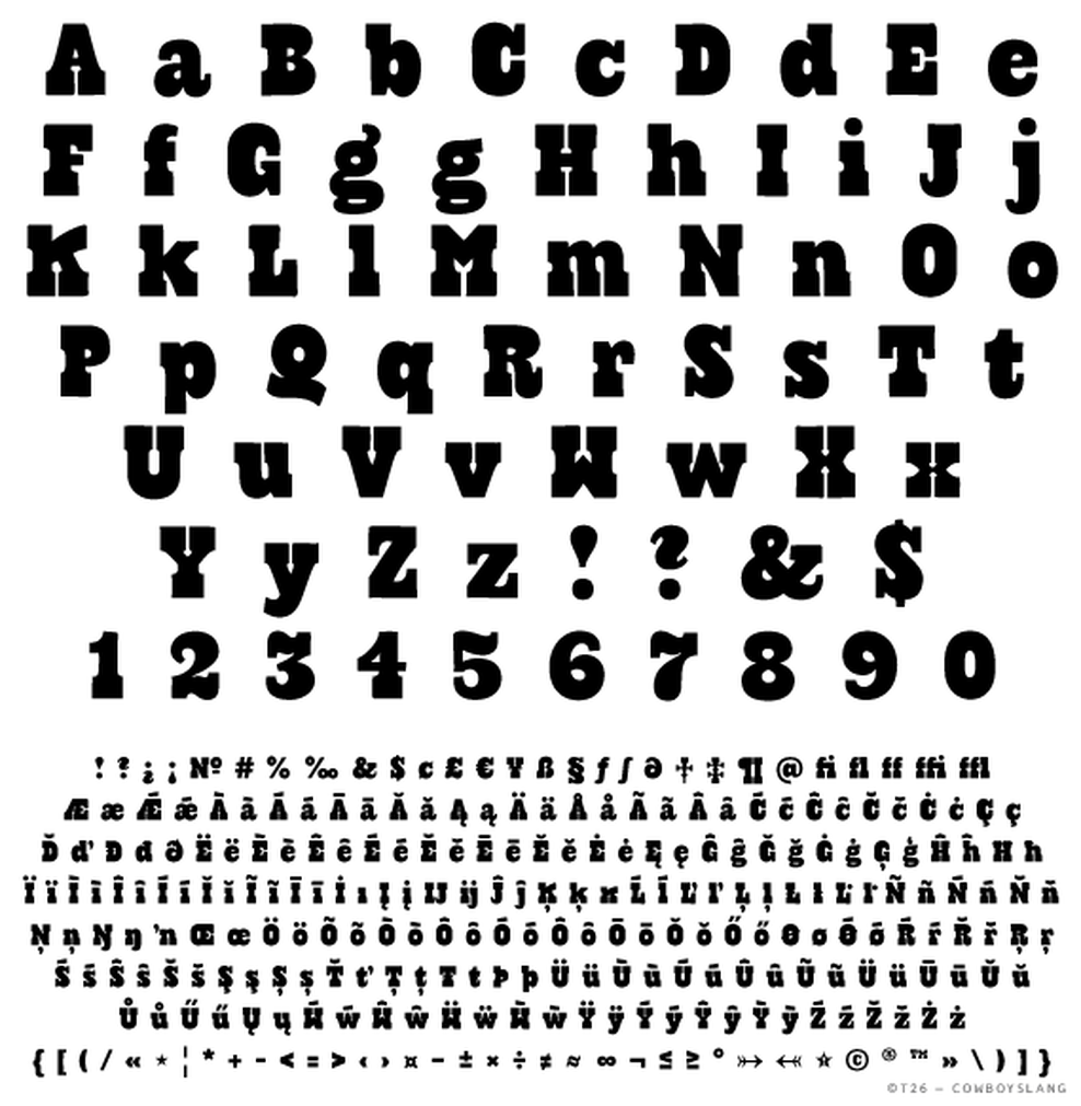 T 26 Digital Type Foundry Fonts Cowboyslang
