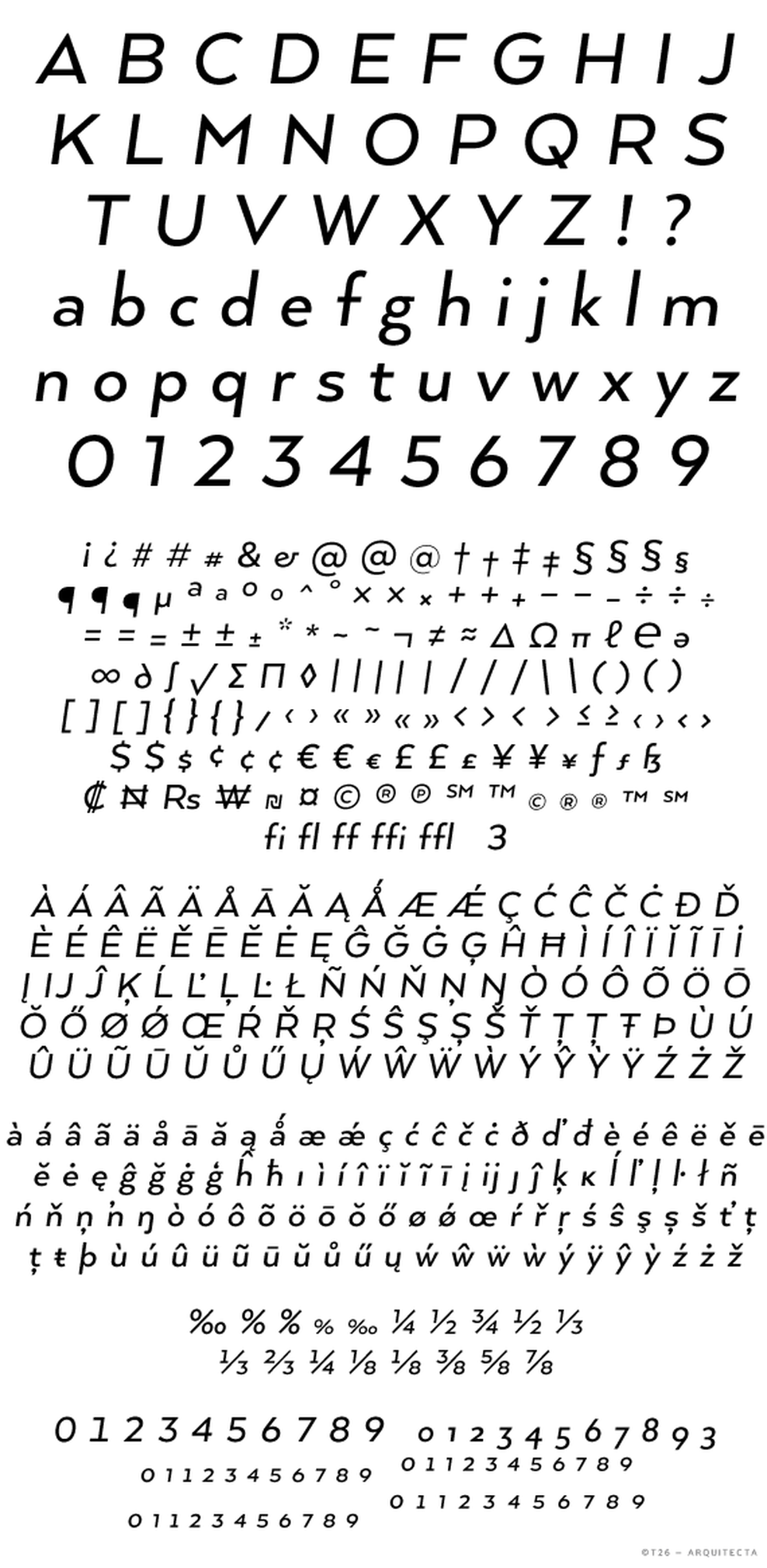 T 26 Digital Type Foundry Fonts Arquitecta