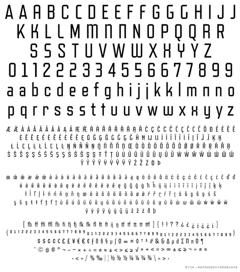 T 26 Digital Type Foundry Fonts Refrigerator Deluxe