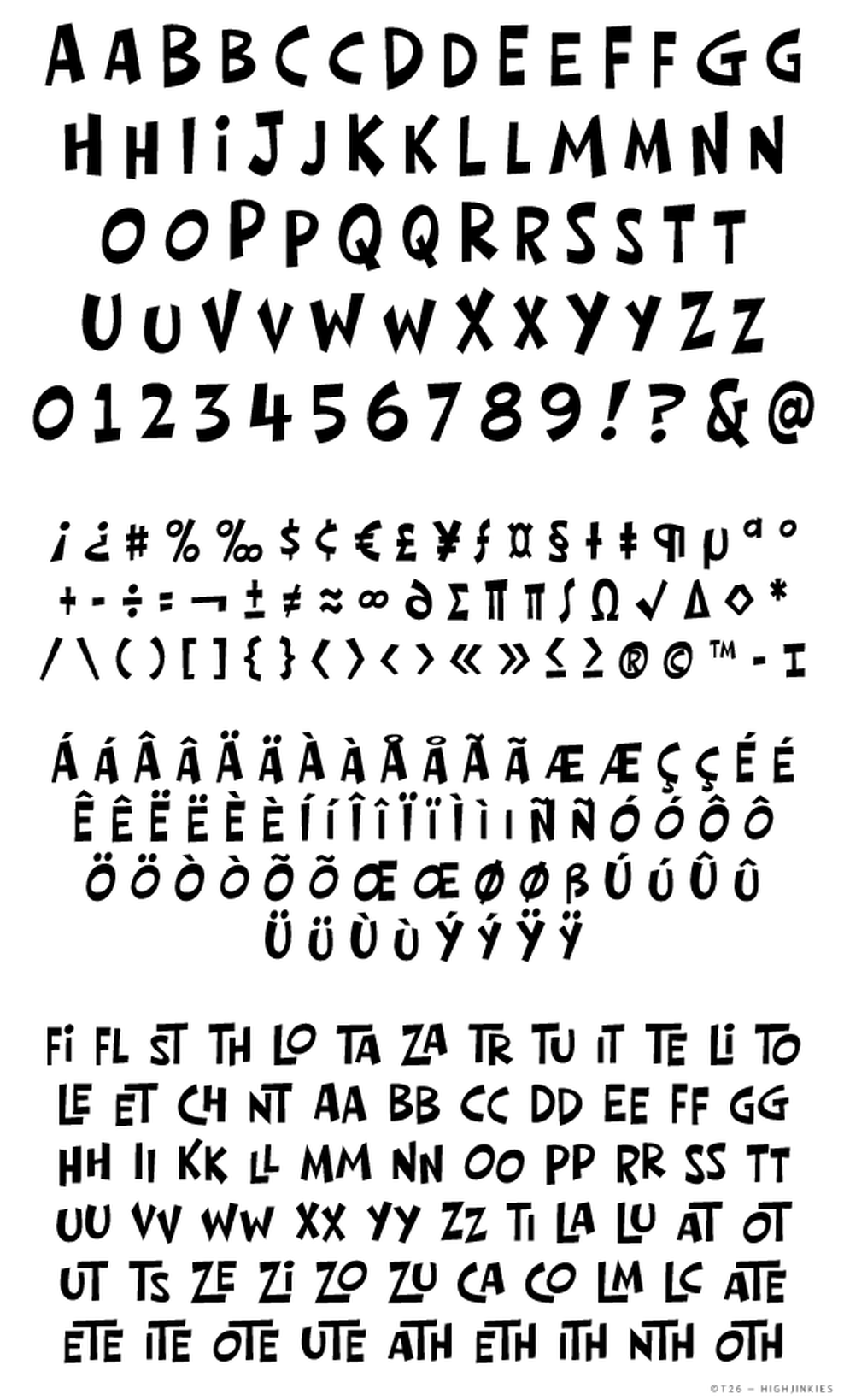 T 26 Digital Type Foundry Fonts Highjinkies