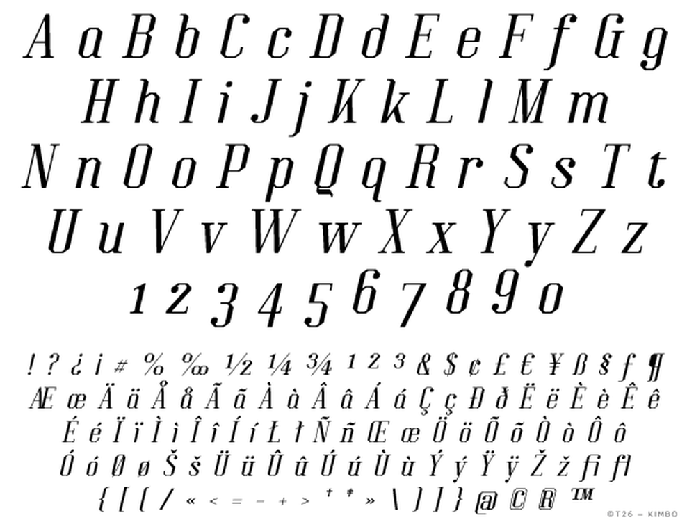 T 26 Digital Type Foundry Fonts Kimbo