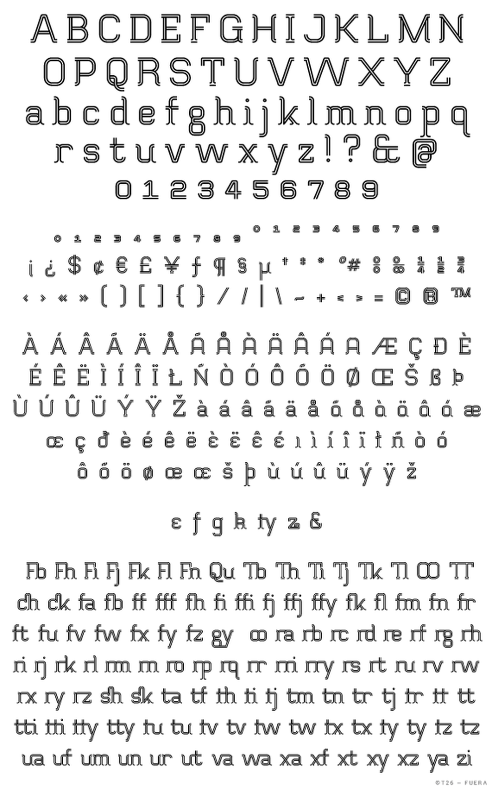 T 26 Digital Type Foundry Fonts Fuera