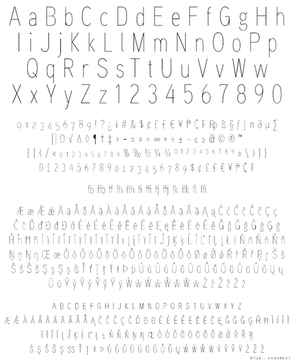 T 26 Digital Type Foundry Fonts Aaux Next Complete