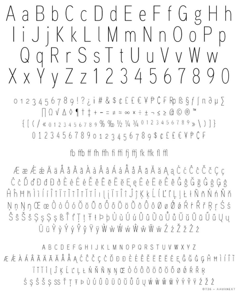 T 26 Digital Type Foundry Fonts ux Next Compressed