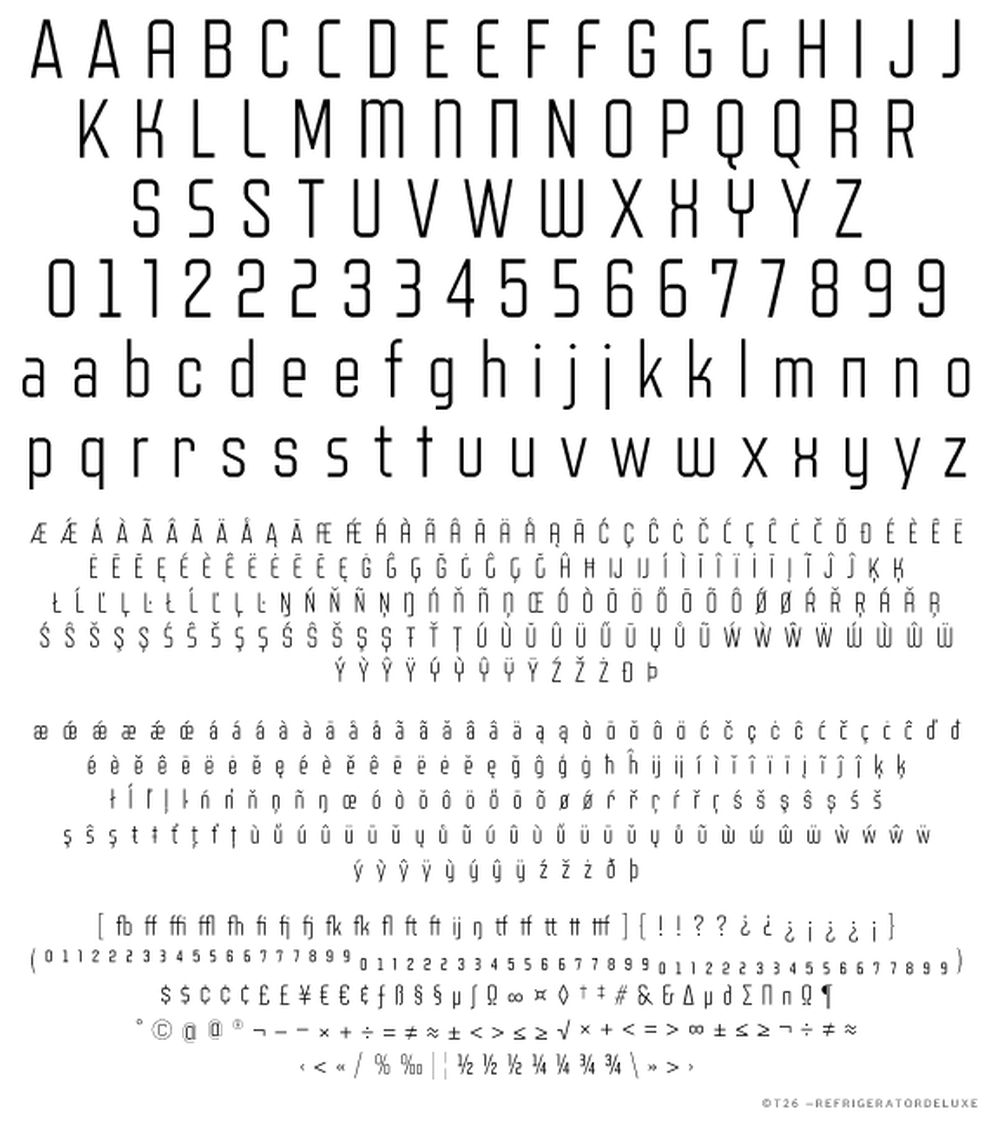 T 26 Digital Type Foundry Fonts Refrigerator Deluxe