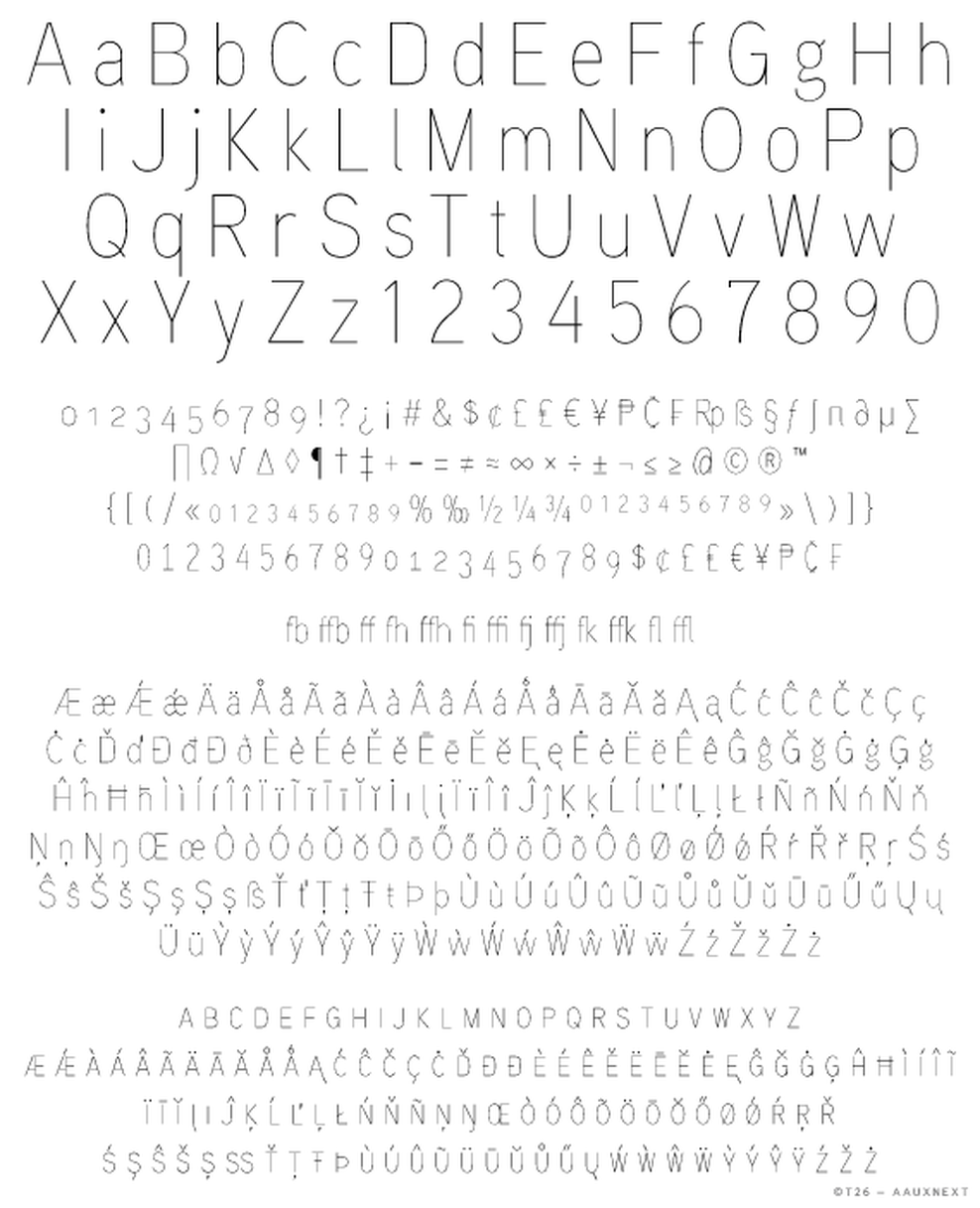 T 26 Digital Type Foundry Fonts ux Next Condensed Family