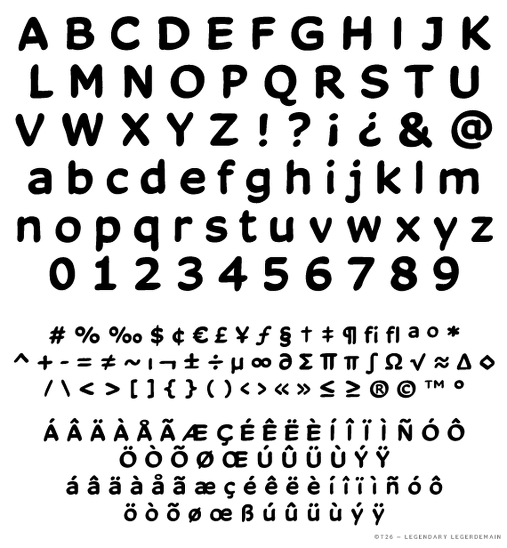 T 26 Digital Type Foundry Fonts Legendary Legerdemain
