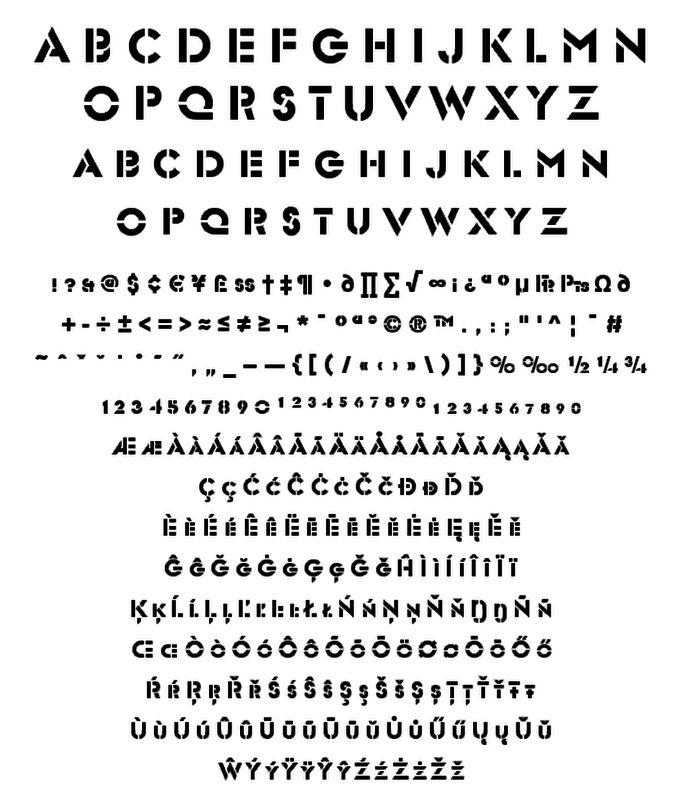 T 26 Digital Type Foundry Fonts Glaser Stencil