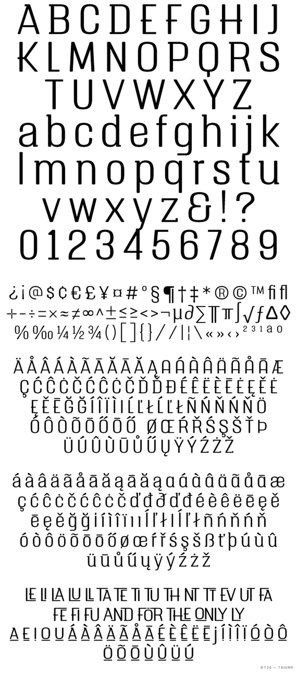 T.26 Digital Type Foundry | Fonts : Triump