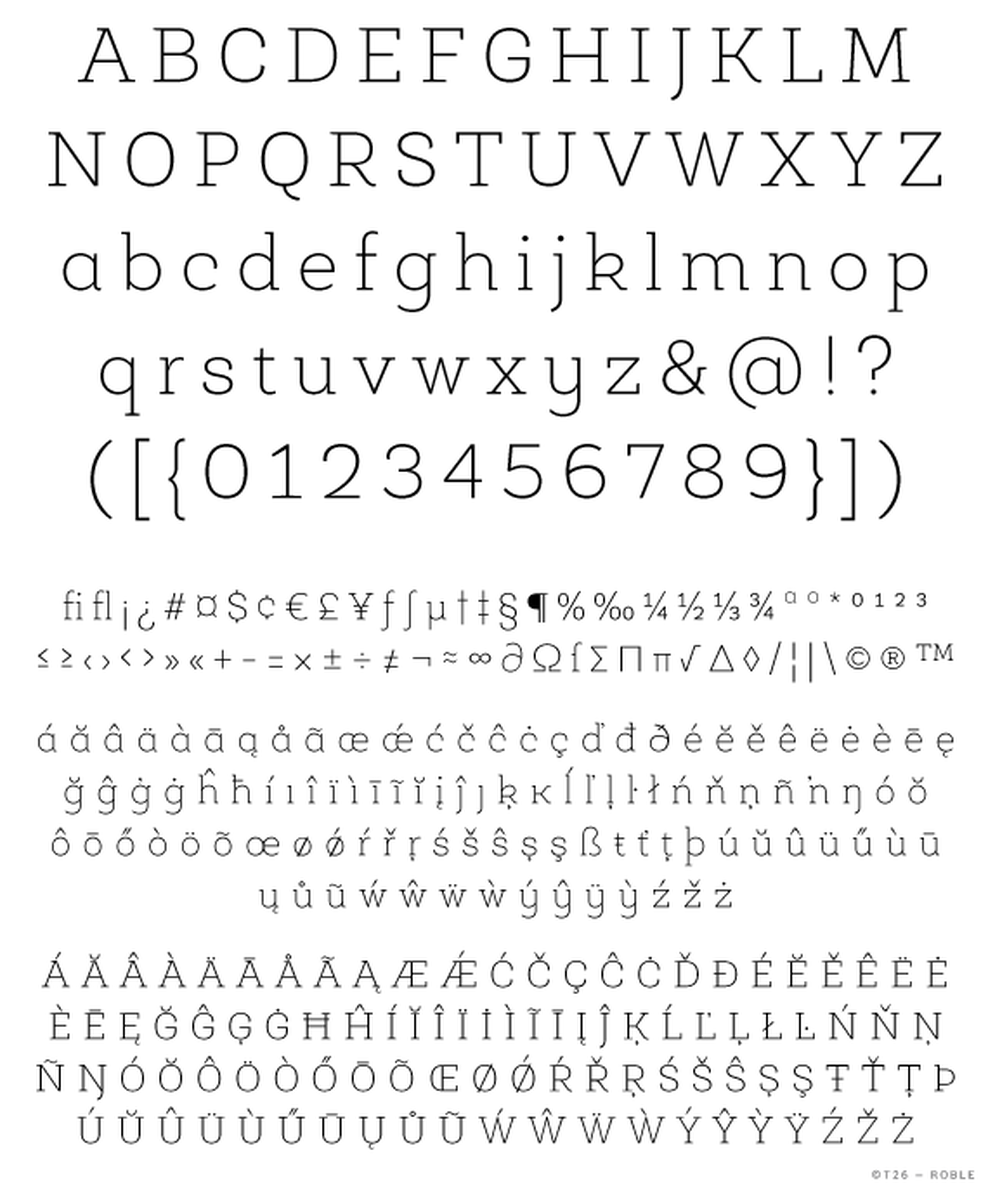 T 26 Digital Type Foundry Fonts Roble Alt