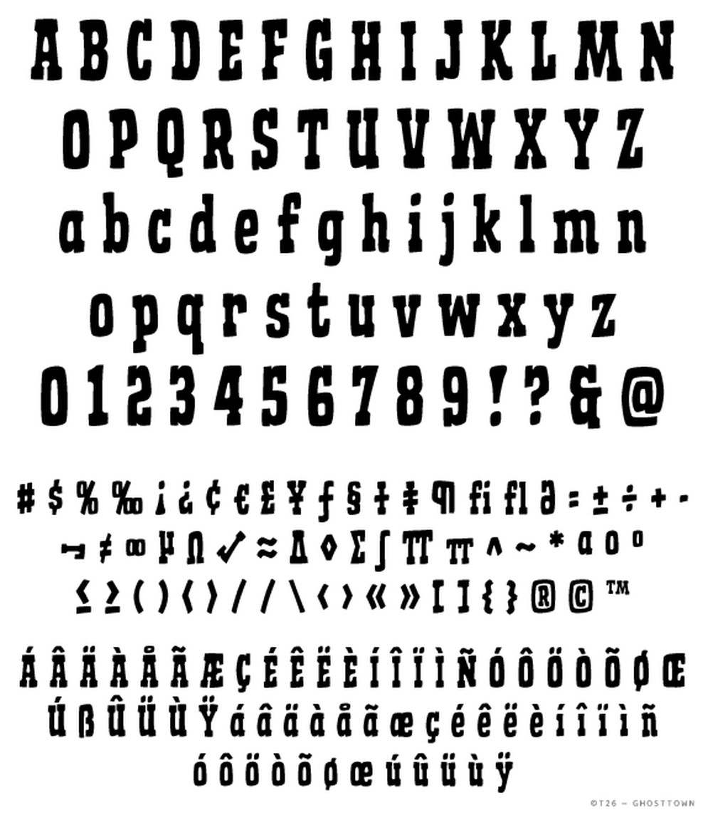 T 26 Digital Type Foundry Fonts Ghost Town