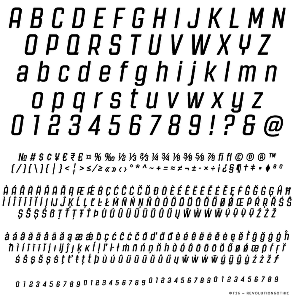 T 26 Digital Type Foundry Fonts Revolution Gothic