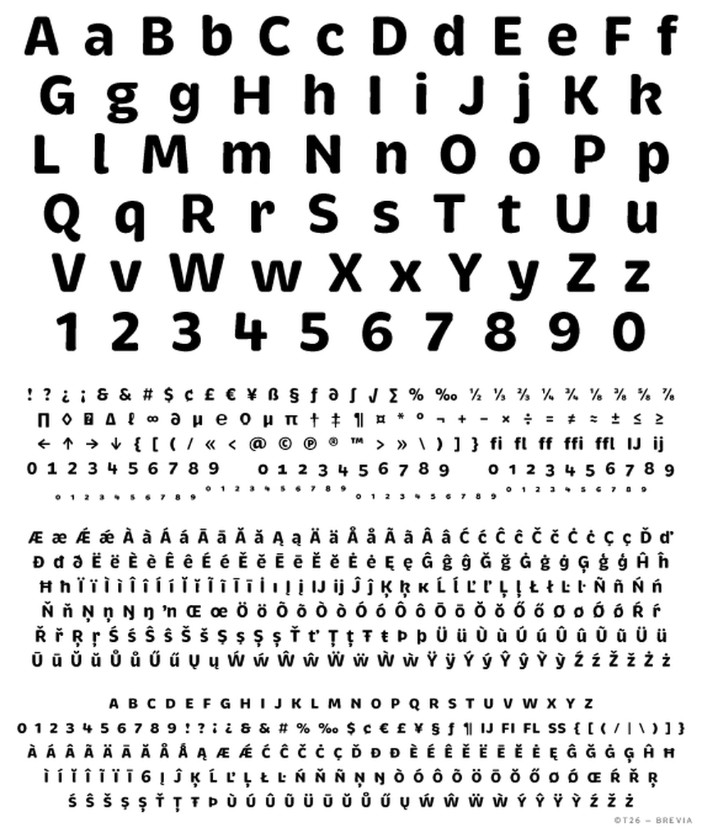 T 26 Digital Type Foundry Fonts Brevia Medium Pack 2