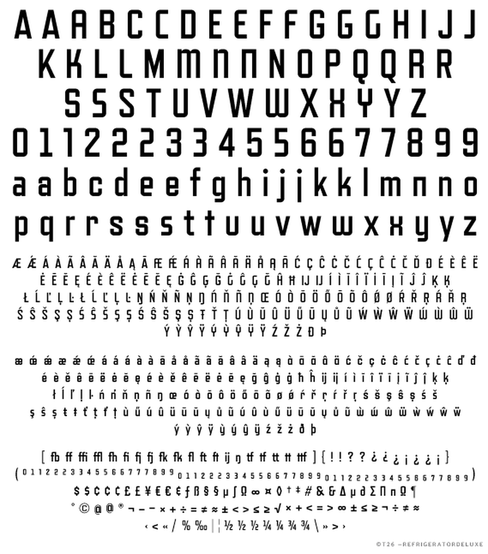 T 26 Digital Type Foundry Fonts Refrigerator Deluxe