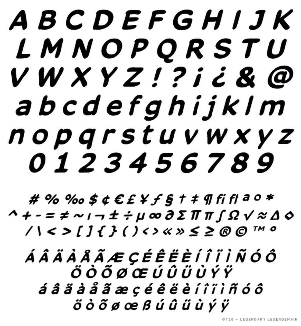 T 26 Digital Type Foundry Fonts Legendary Legerdemain