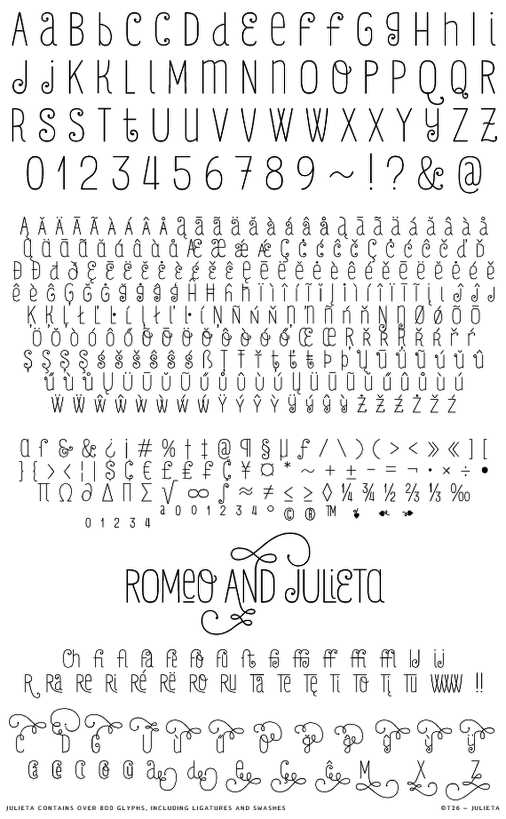 T 26 Digital Type Foundry Fonts Julieta
