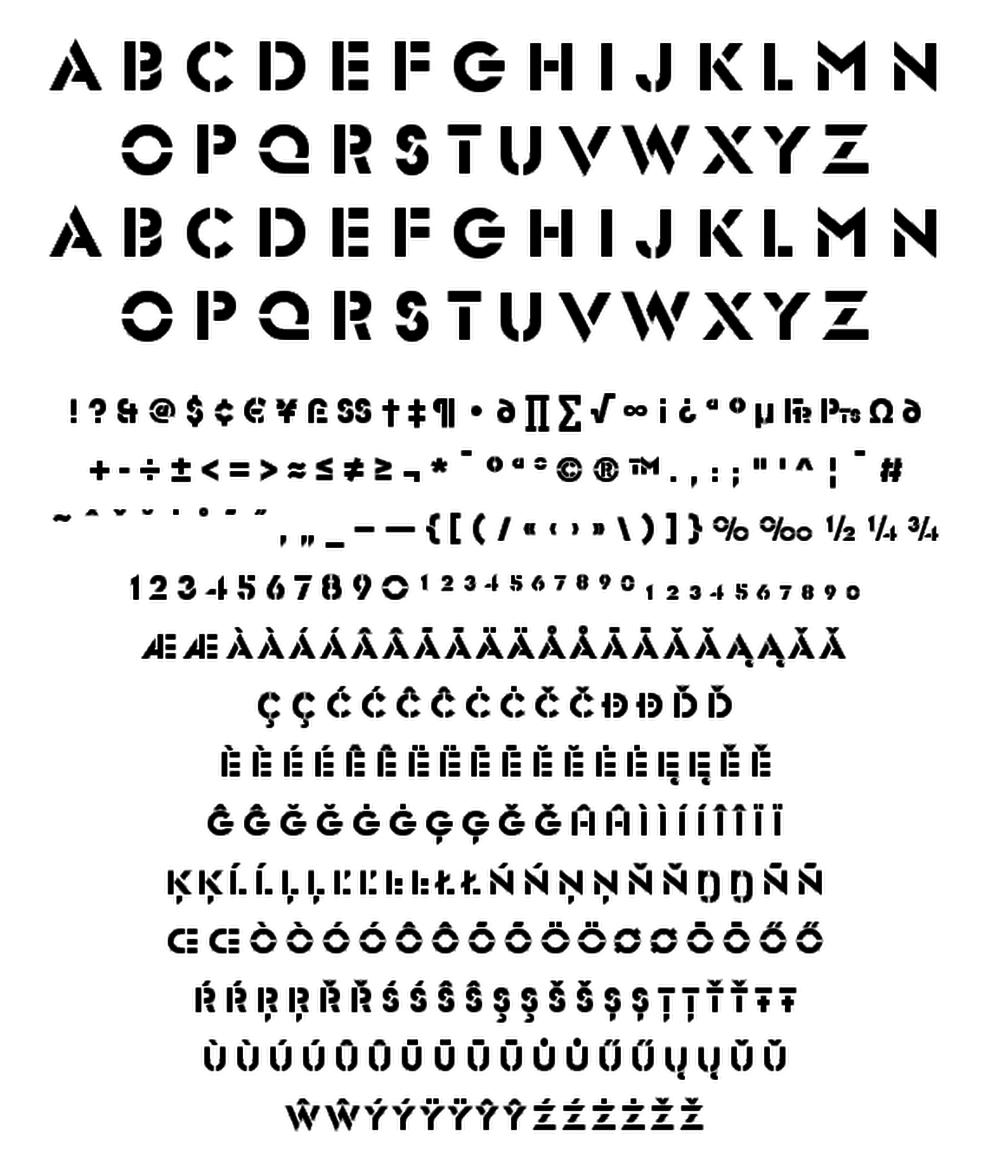 T 26 Digital Type Foundry Fonts Glaser Stencil