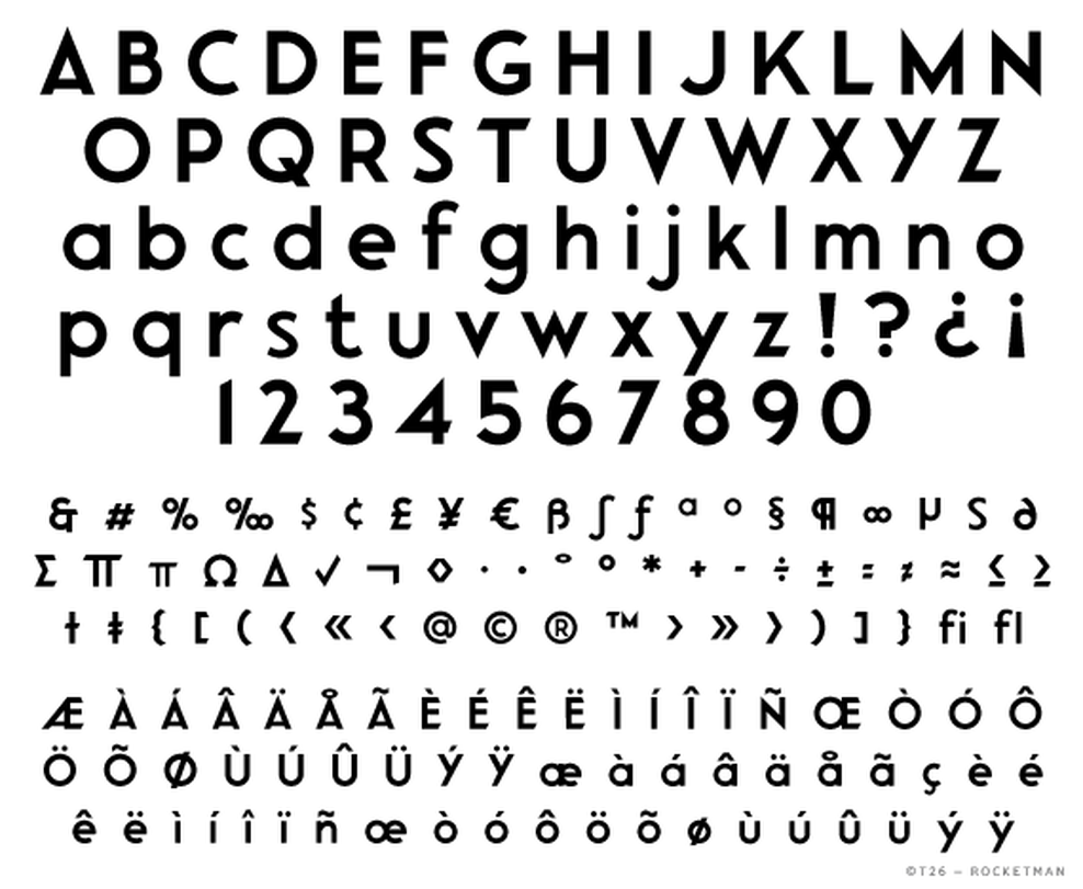 T 26 Digital Type Foundry Fonts Rocket Man