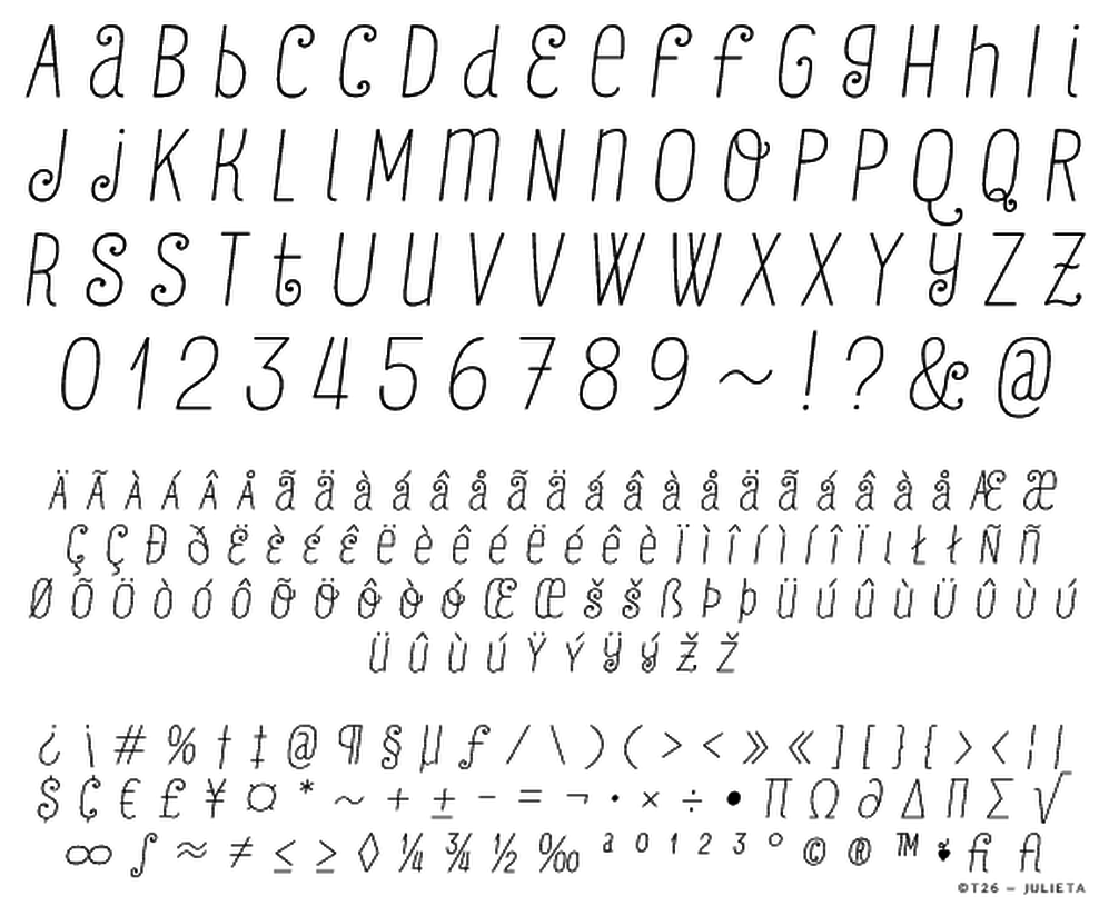 T 26 Digital Type Foundry Fonts Julieta Essential