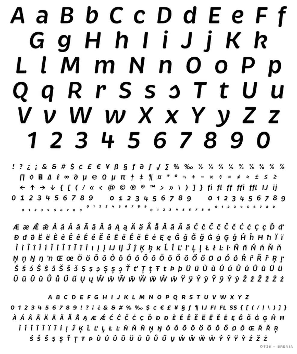 T 26 Digital Type Foundry Fonts Brevia Medium Pack 1