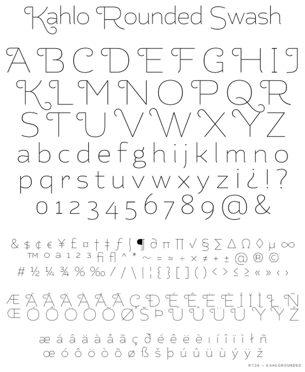 T 26 Digital Type Foundry Fonts Kahlo Rounded Swash
