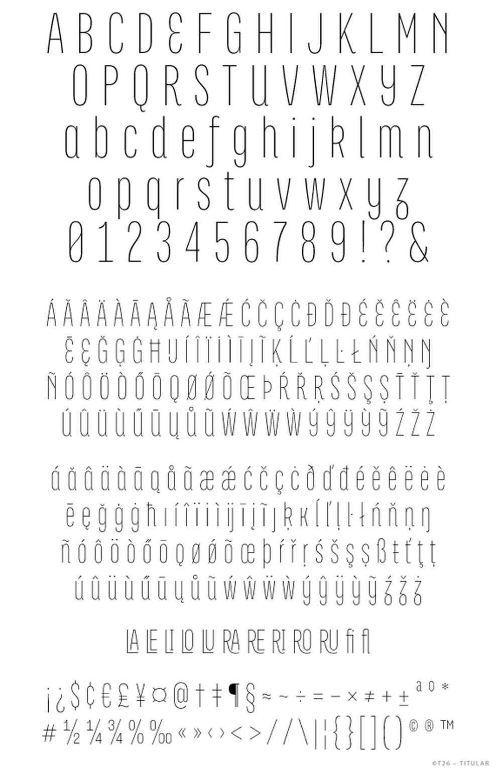 T 26 Digital Type Foundry Fonts Titular Complete