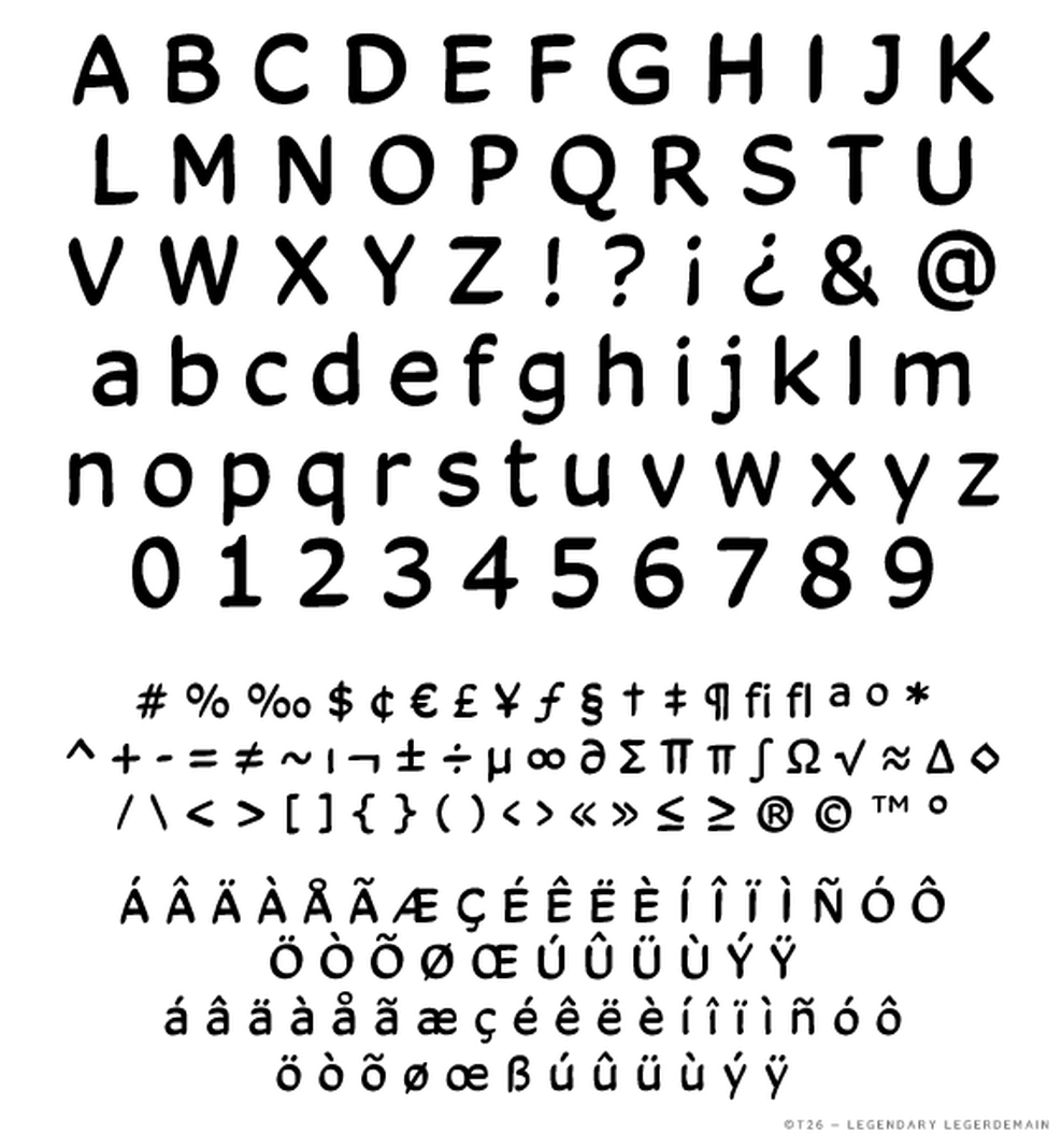 T 26 Digital Type Foundry Fonts Legendary Legerdemain