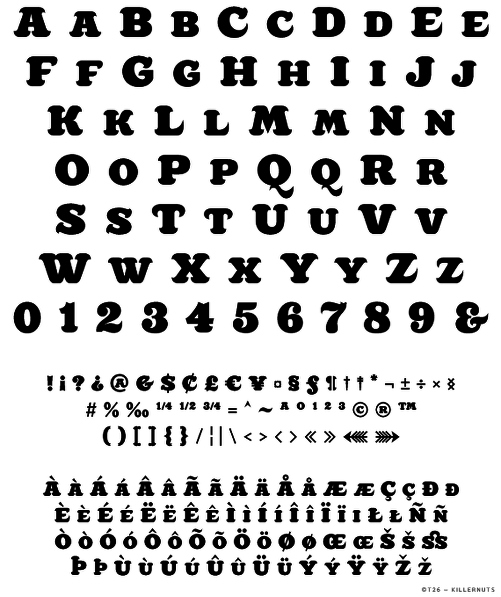 T 26 Digital Type Foundry Fonts Killernuts