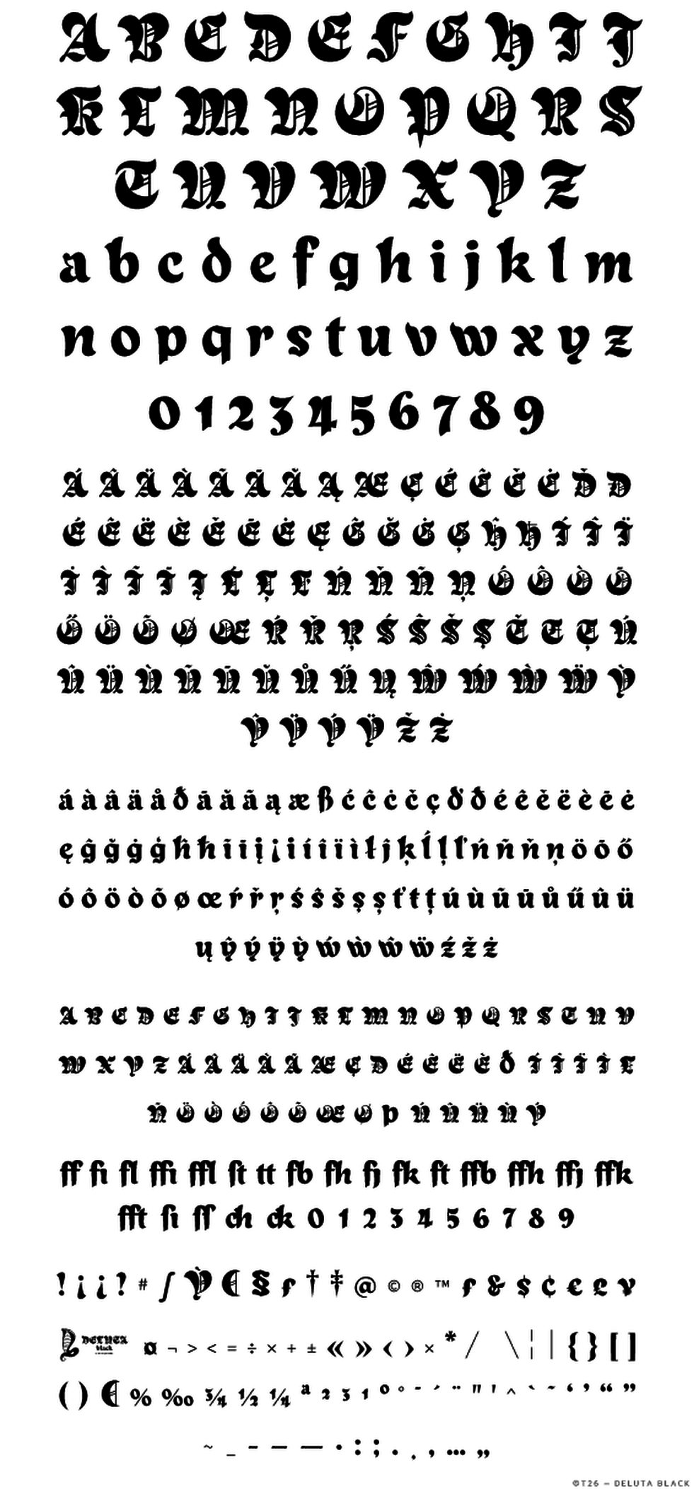T 26 Digital Type Foundry Fonts Deluta Black